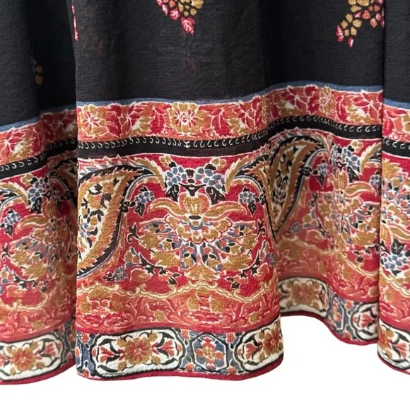 JOIE Alpina 100% Silk Dress Caviar Paisley Tie Neck Loose Fit Dress With Slip - Picture 9 of 16